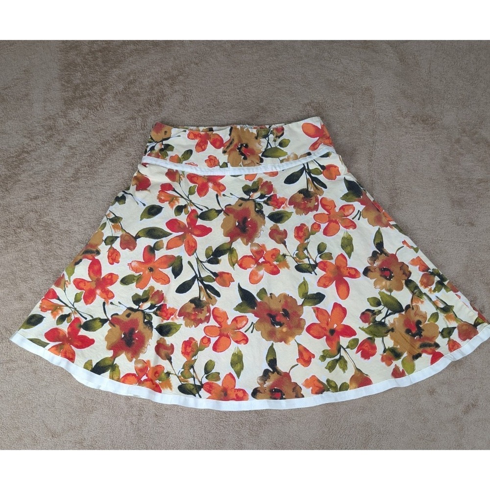 Vintage DM BM Women's Floral Skirt Medium Made in‎ USA 27"W 22"L  Cottage Core